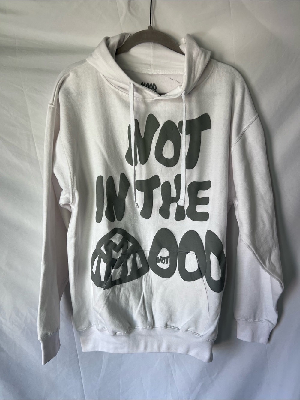 Men’s MOOD SWINGS “Not in the Mood” White Fleece Hoodie